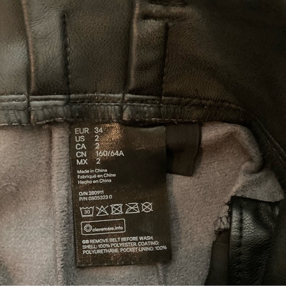 H&M Faux Leather Pants Size 2 - Picture 9 of 15